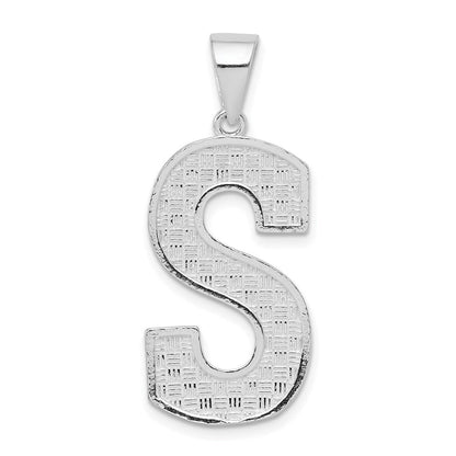 Sterlingsilber Rhodiniert Buchstabe S Initiale Anhänger