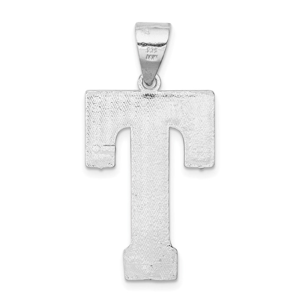 Sterlingsilber Rhodiniert Buchstabe T Initiale Anhänger