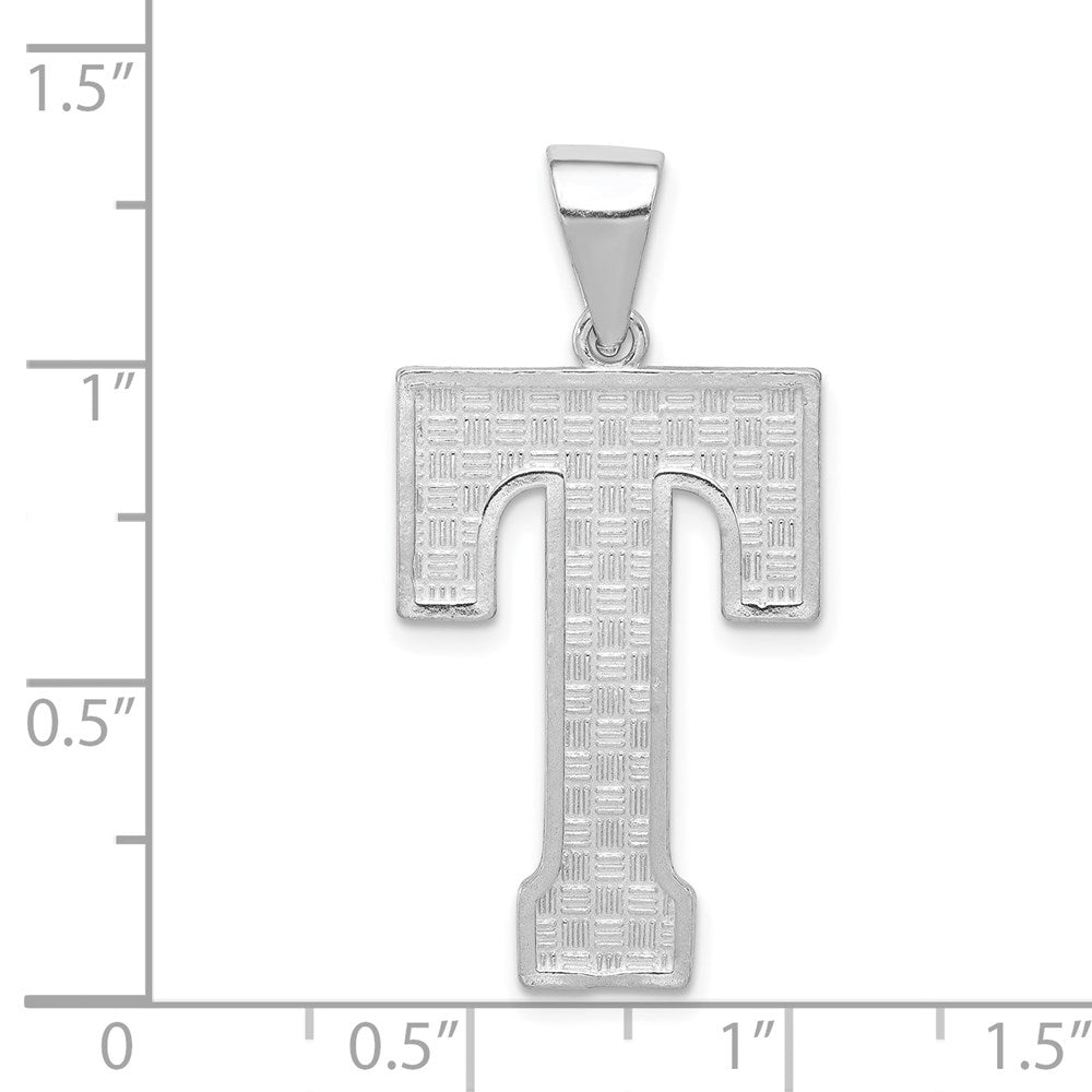 Sterlingsilber Rhodiniert Buchstabe T Initiale Anhänger