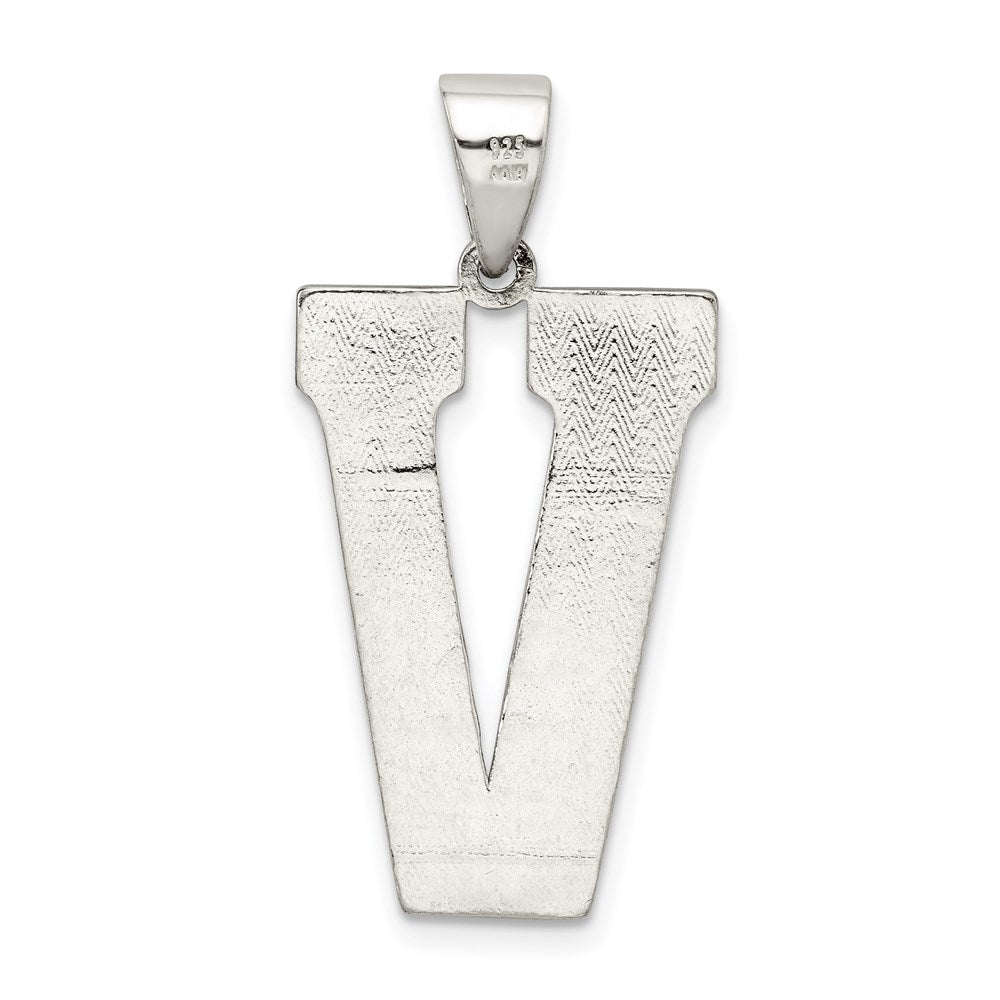 Sterlingsilber Rhodiniert Buchstabe V Initiale Anhänger