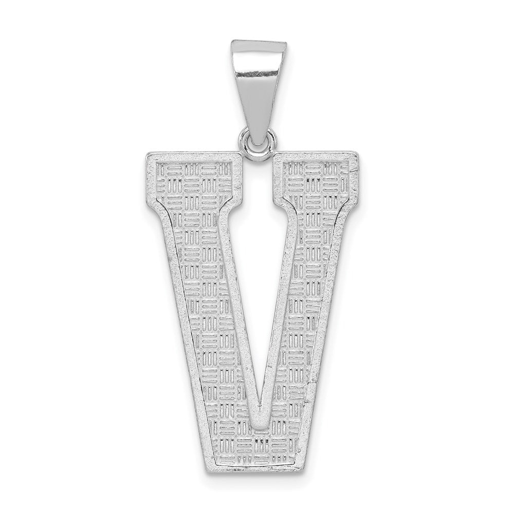 Sterlingsilber Rhodiniert Buchstabe V Initiale Anhänger