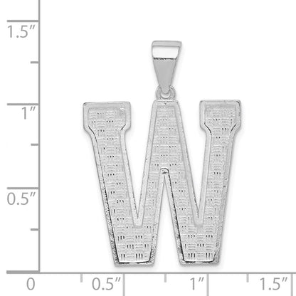 Sterlingsilber Rhodiniert Buchstabe W Initiale Anhänger