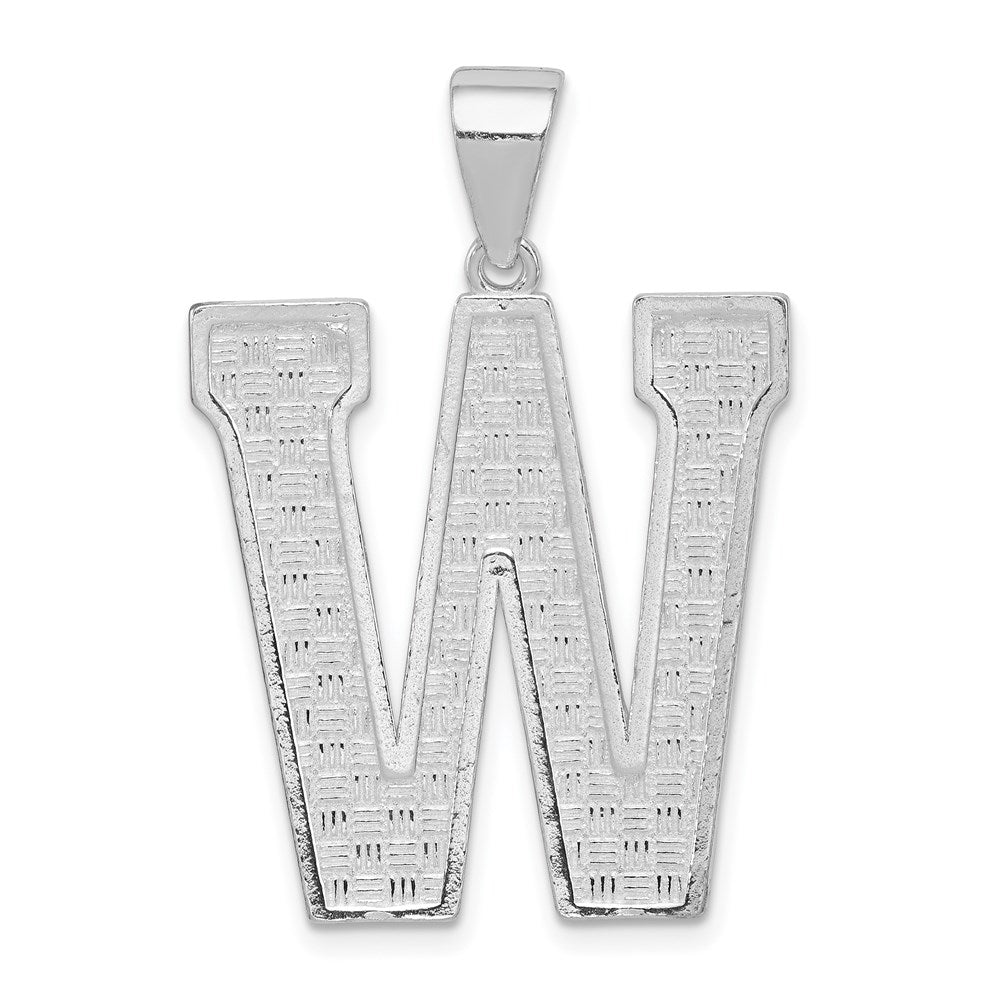 Sterlingsilber Rhodiniert Buchstabe W Initiale Anhänger