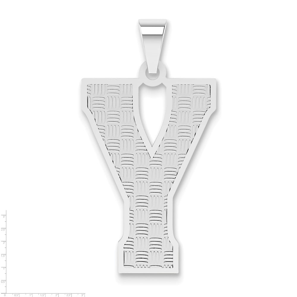 Sterlingsilber Rhodiniert Buchstabe Y Initiale Anhänger