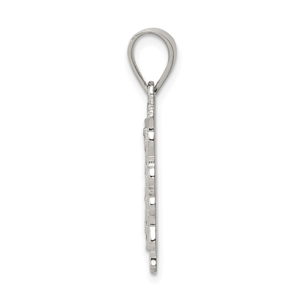Sterlingsilber Quadratisch Diamantiert Buchstabe A Initiale Anhänger