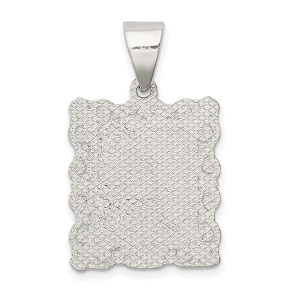 Sterlingsilber Quadratisch Diamantiert Buchstabe A Initiale Anhänger