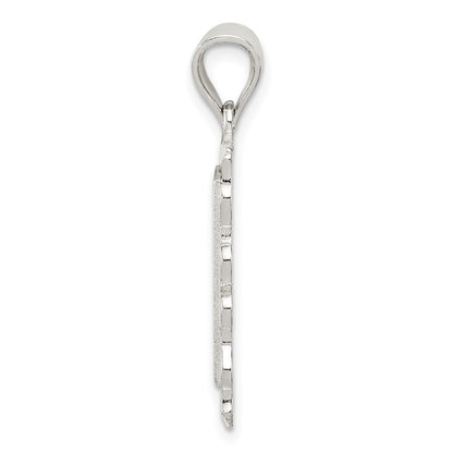 Sterlingsilber Quadratisch Diamantiert Buchstabe B Initiale Anhänger