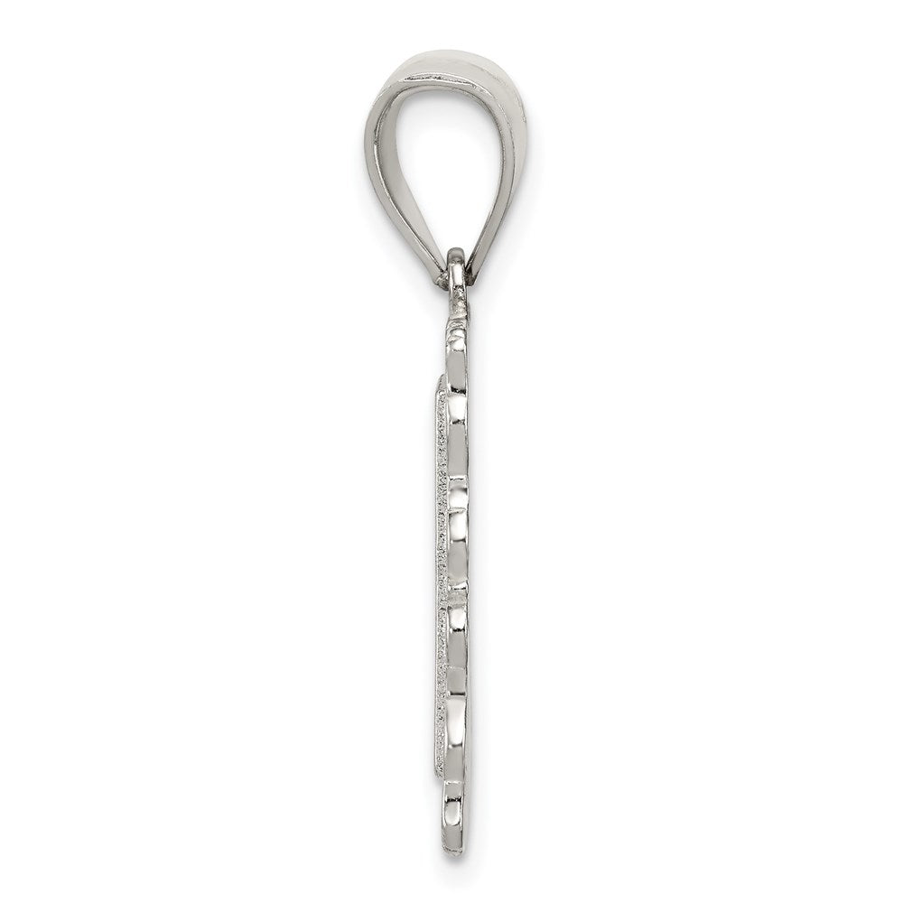 Sterlingsilber Quadratisch Diamantiert Buchstabe C Initiale Anhänger