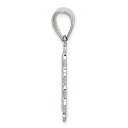 Sterlingsilber Quadratisch Diamantiert Buchstabe C Initiale Anhänger