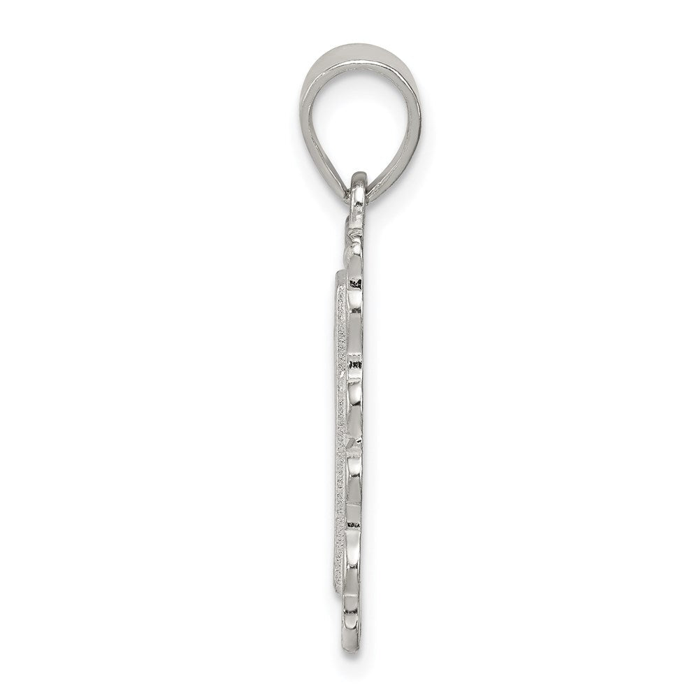 Sterlingsilber Quadratisch Diamantiert Buchstabe D Initiale Anhänger