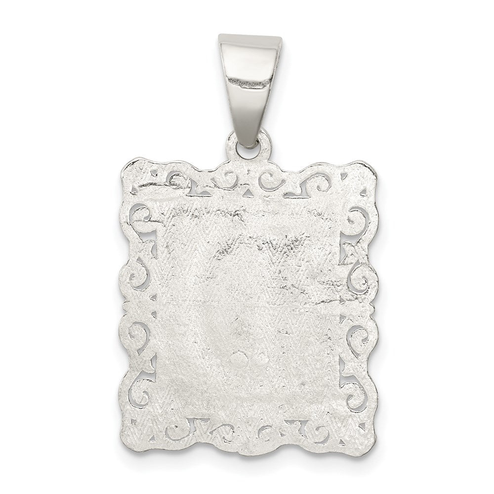 Sterlingsilber Quadratisch Diamantiert Buchstabe D Initiale Anhänger
