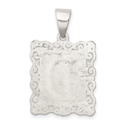 Sterlingsilber Quadratisch Diamantiert Buchstabe D Initiale Anhänger