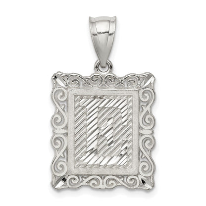 Sterlingsilber Quadratisch Diamantiert Buchstabe E Initiale Anhänger