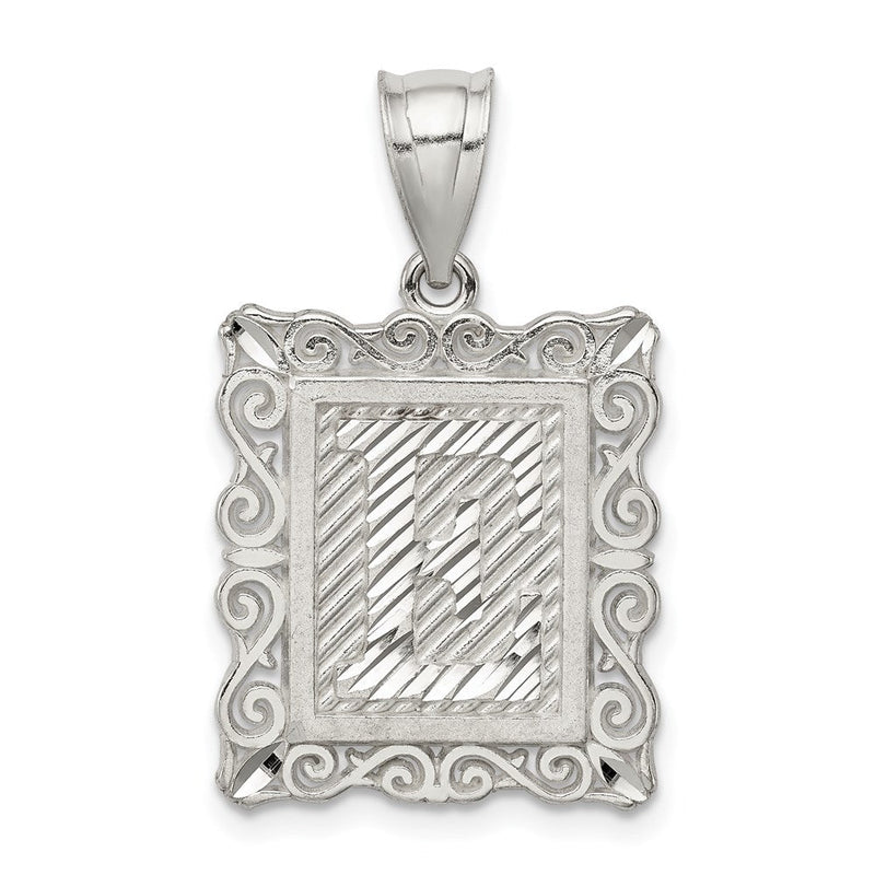 Sterlingsilber Quadratisch Diamantiert Buchstabe E Initiale Anhänger