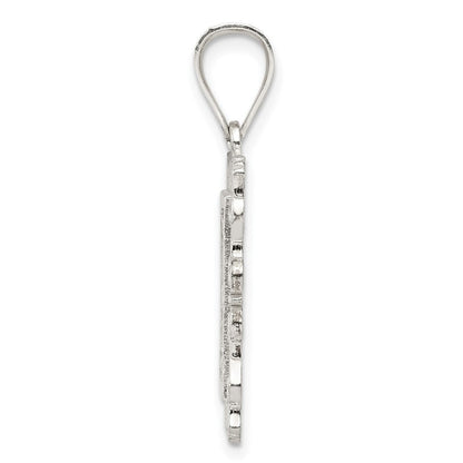 Sterlingsilber Quadratisch Diamantiert Buchstabe F Initiale Anhänger
