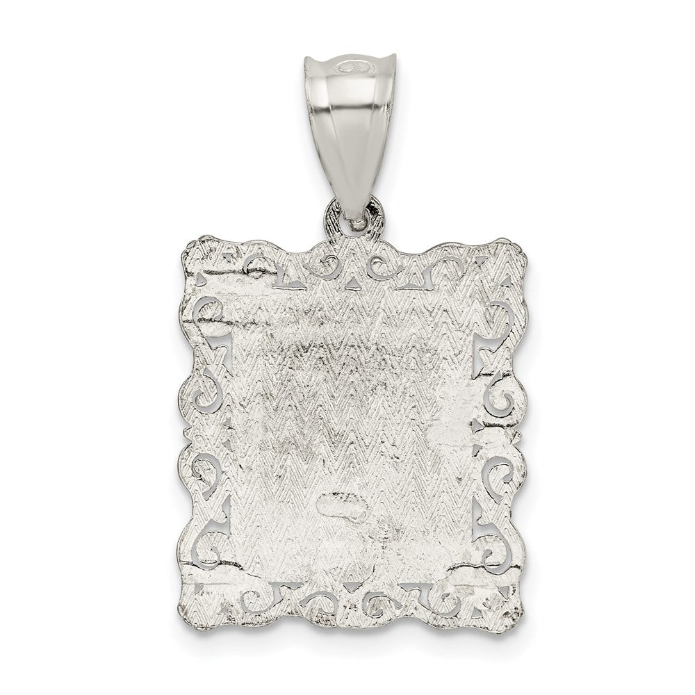 Sterlingsilber Quadratisch Diamantiert Buchstabe F Initiale Anhänger