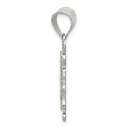 Sterlingsilber Quadratisch Diamantiert Buchstabe G Initiale Anhänger