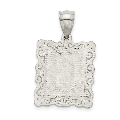 Sterlingsilber Quadratisch Diamantiert Buchstabe G Initiale Anhänger
