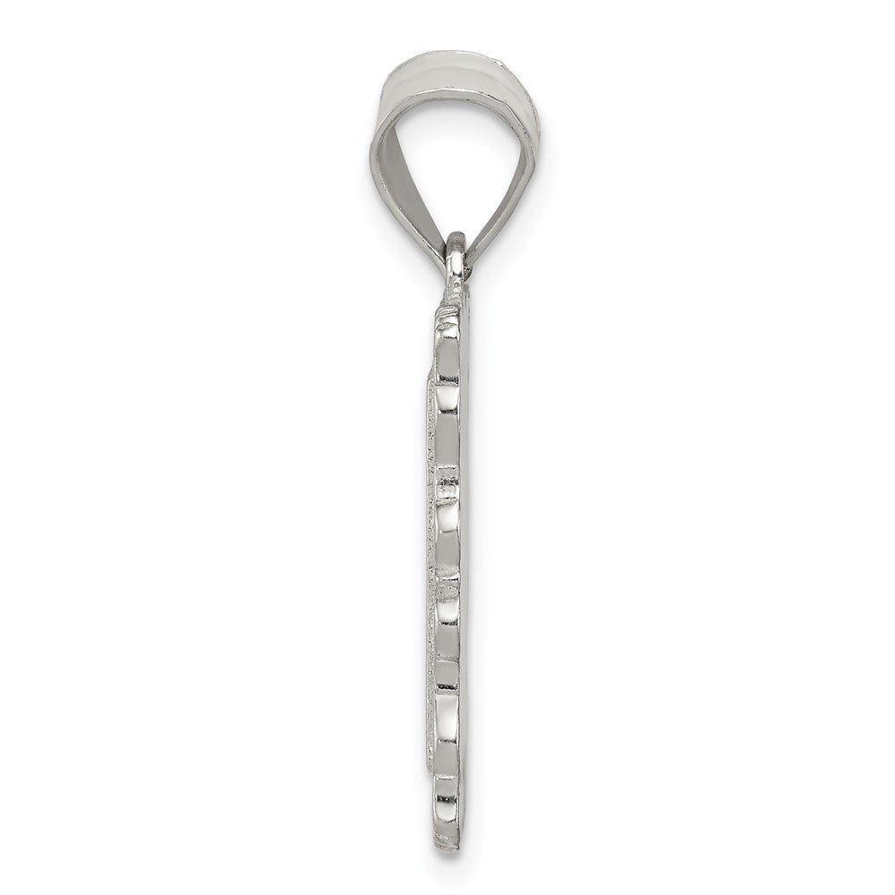 Sterlingsilber Quadratisch Diamantiert Buchstabe H Initiale Anhänger