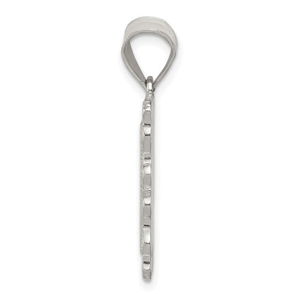 Sterlingsilber Quadratisch Diamantiert Buchstabe H Initiale Anhänger