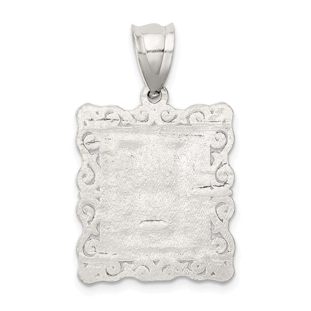 Sterlingsilber Quadratisch Diamantiert Buchstabe H Initiale Anhänger