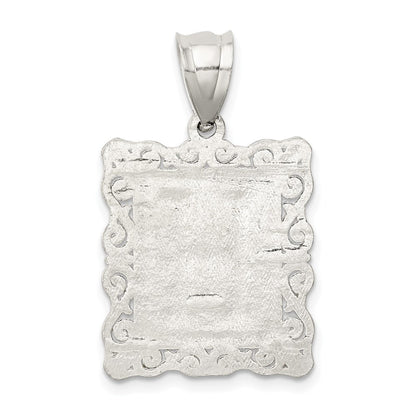 Sterlingsilber Quadratisch Diamantiert Buchstabe H Initiale Anhänger