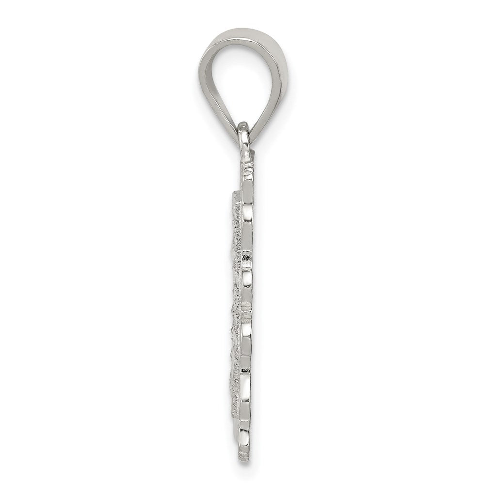 Sterlingsilber Quadratisch Diamantiert Buchstabe J Initiale Anhänger