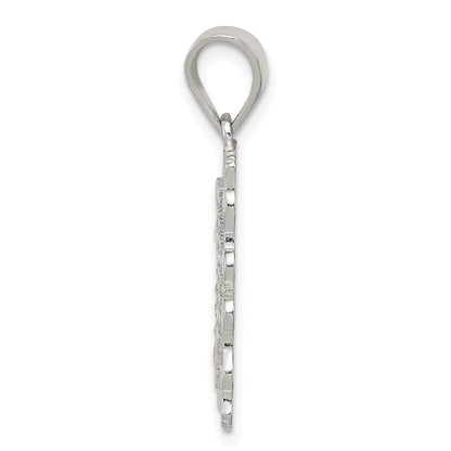 Sterlingsilber Quadratisch Diamantiert Buchstabe J Initiale Anhänger