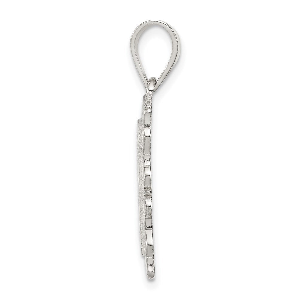 Sterlingsilber Quadratisch Diamantiert Buchstabe K Initiale Anhänger