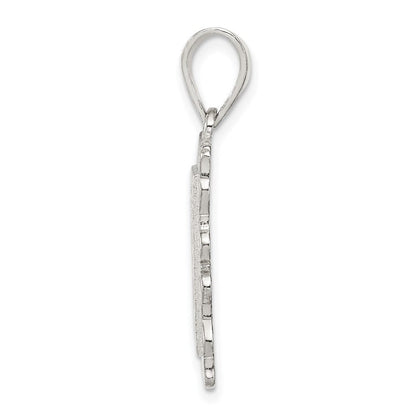 Sterlingsilber Quadratisch Diamantiert Buchstabe K Initiale Anhänger