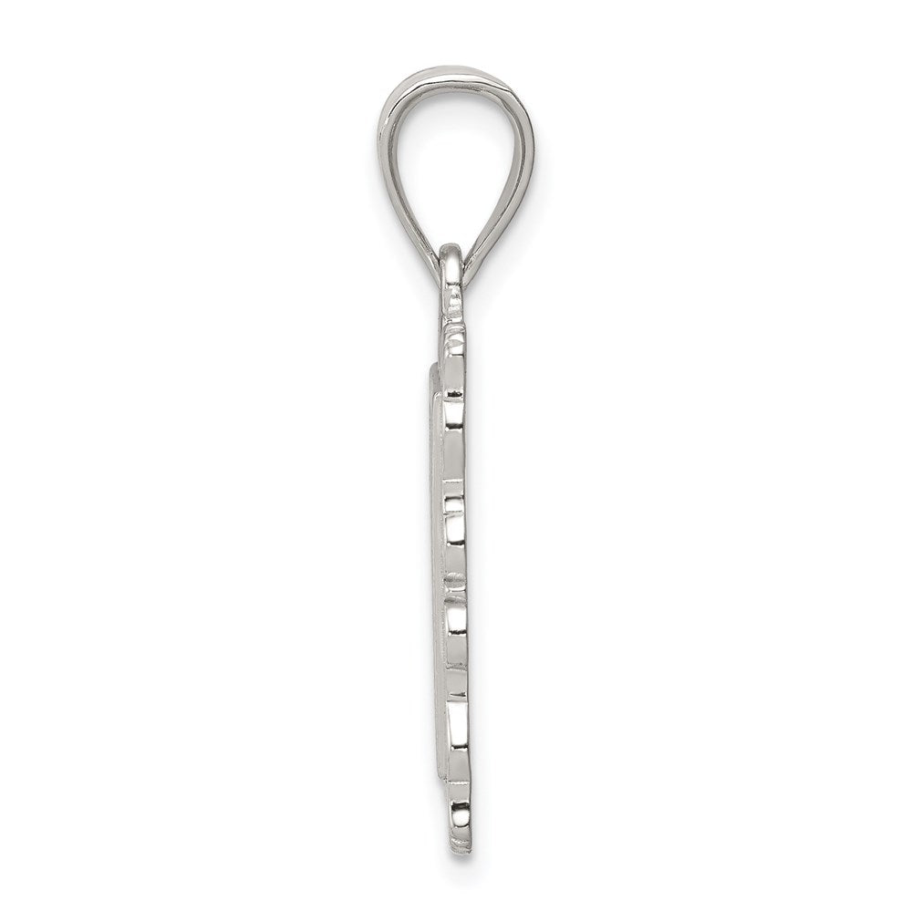Sterlingsilber Quadratisch Diamantiert Buchstabe L Initiale Anhänger
