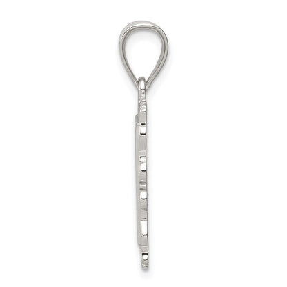 Sterlingsilber Quadratisch Diamantiert Buchstabe L Initiale Anhänger