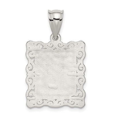 Sterlingsilber Quadratisch Diamantiert Buchstabe L Initiale Anhänger