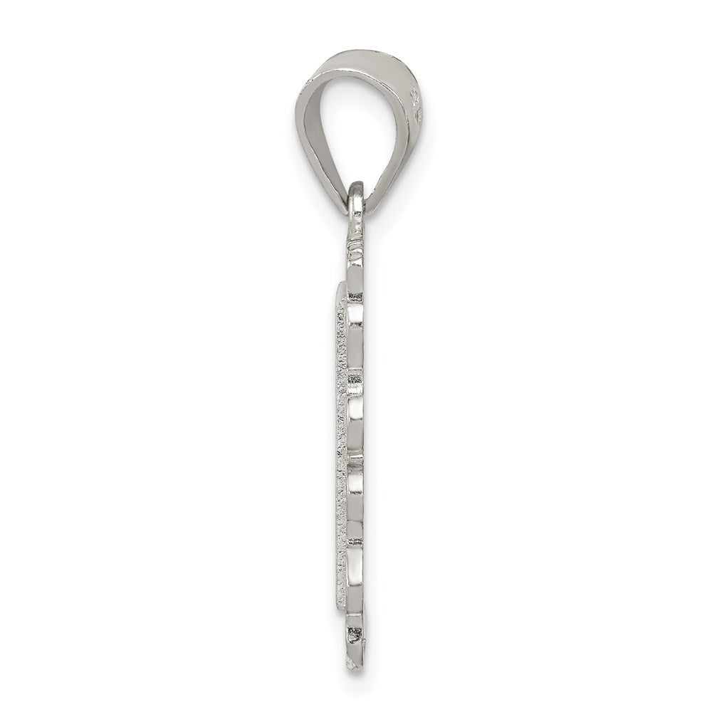 Sterlingsilber Quadratisch Diamantiert Buchstabe M Initiale Anhänger