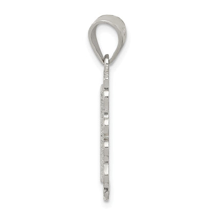 Sterlingsilber Quadratisch Diamantiert Buchstabe M Initiale Anhänger