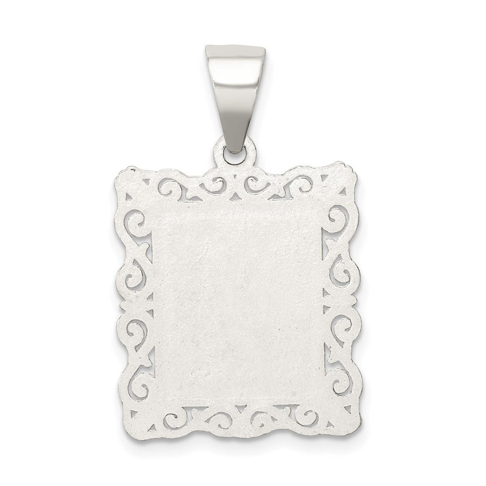 Sterlingsilber Quadratisch Diamantiert Buchstabe M Initiale Anhänger