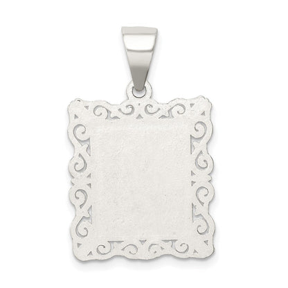 Sterlingsilber Quadratisch Diamantiert Buchstabe M Initiale Anhänger