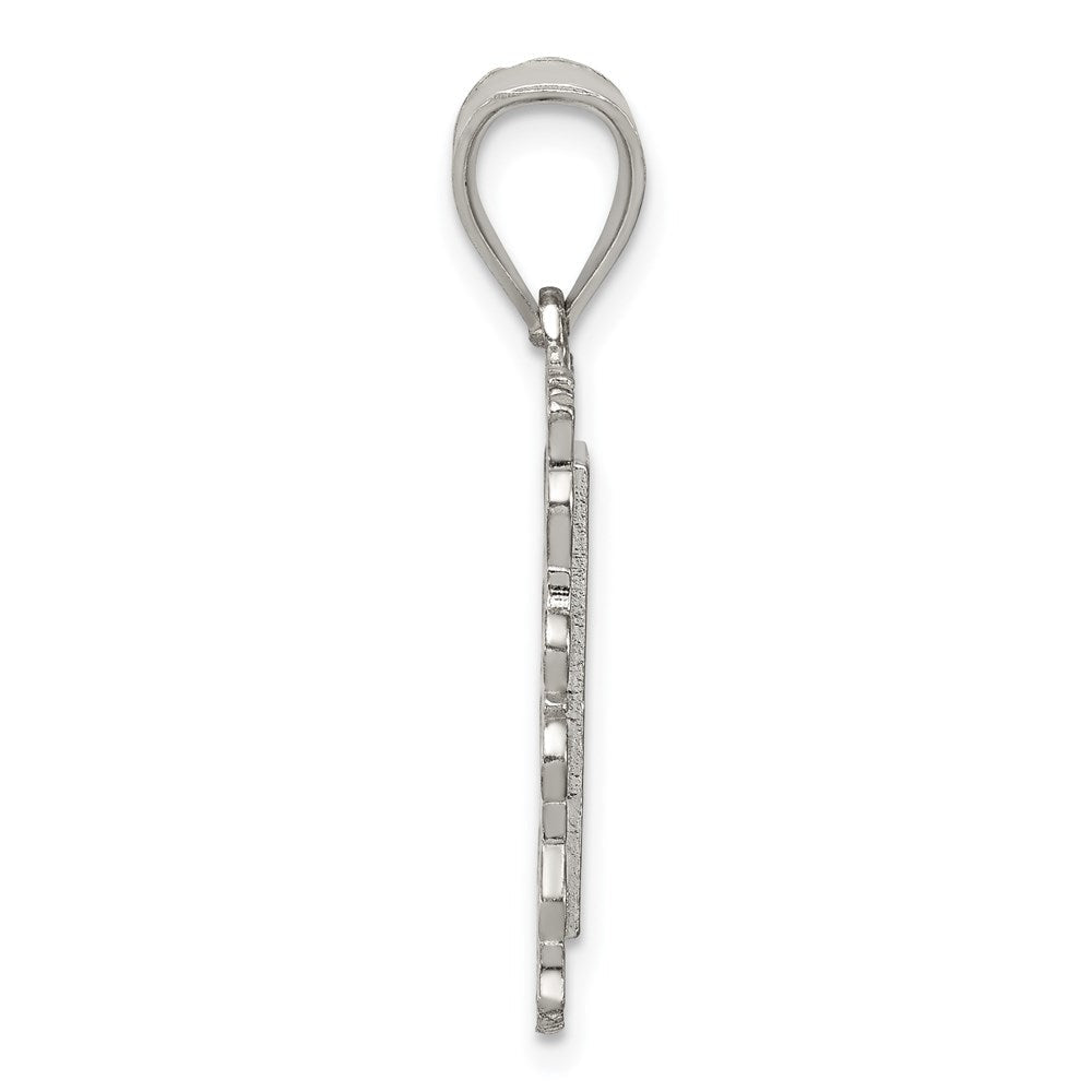 Sterlingsilber Quadratisch Diamantiert Buchstabe N Initiale Anhänger