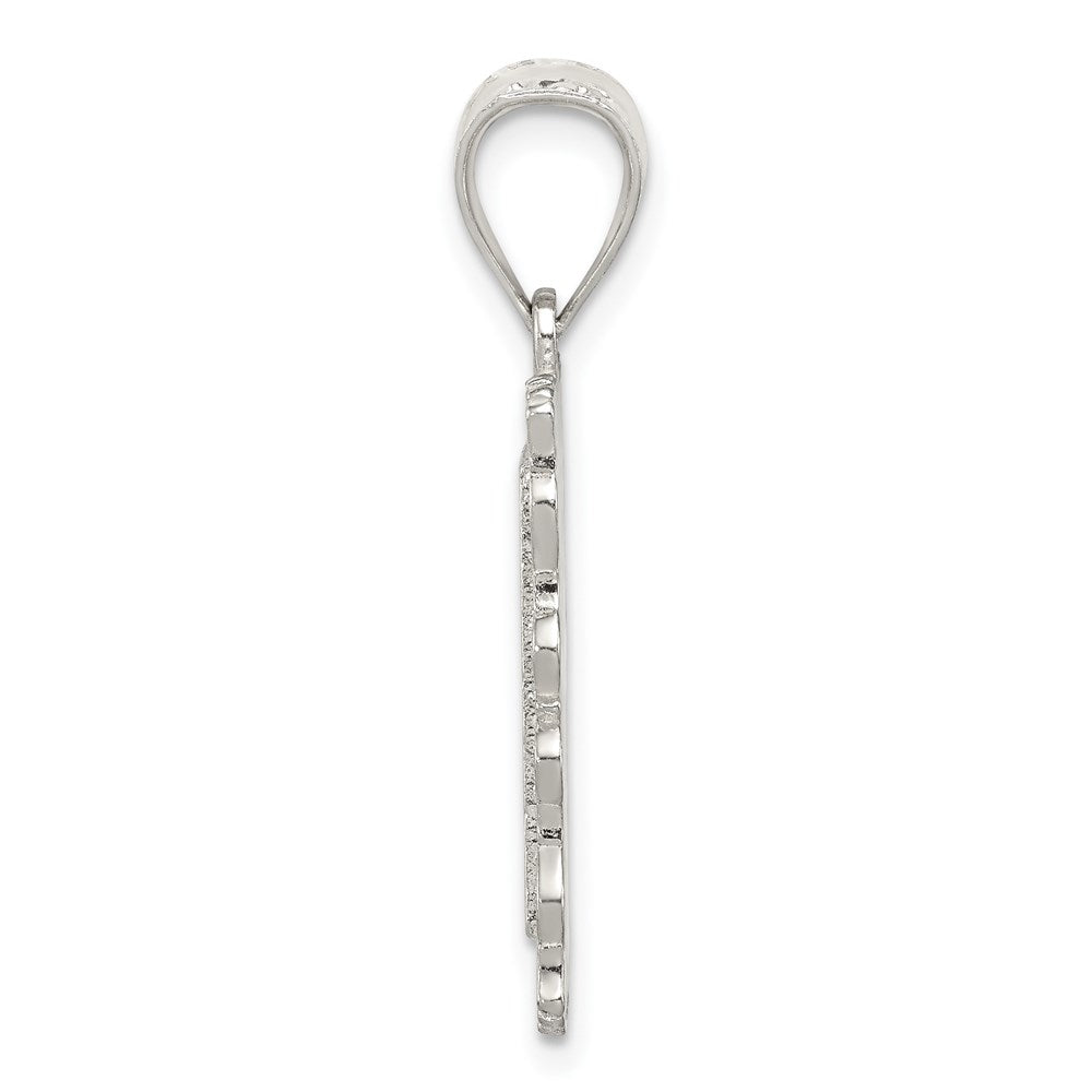 Sterlingsilber Quadratisch Diamantiert Buchstabe O Initiale Anhänger
