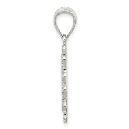 Sterlingsilber Quadratisch Diamantiert Buchstabe O Initiale Anhänger