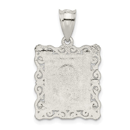 Sterlingsilber Quadratisch Diamantiert Buchstabe O Initiale Anhänger