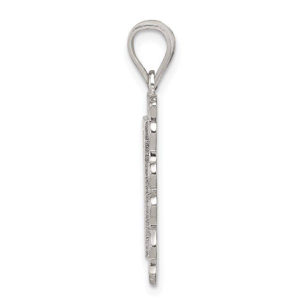 Sterlingsilber Quadratisch Diamantiert Buchstabe P Initiale Anhänger