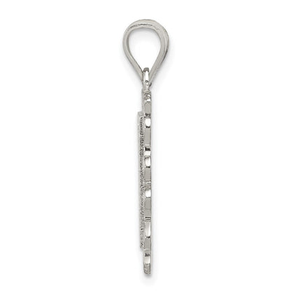 Sterlingsilber Quadratisch Diamantiert Buchstabe P Initiale Anhänger