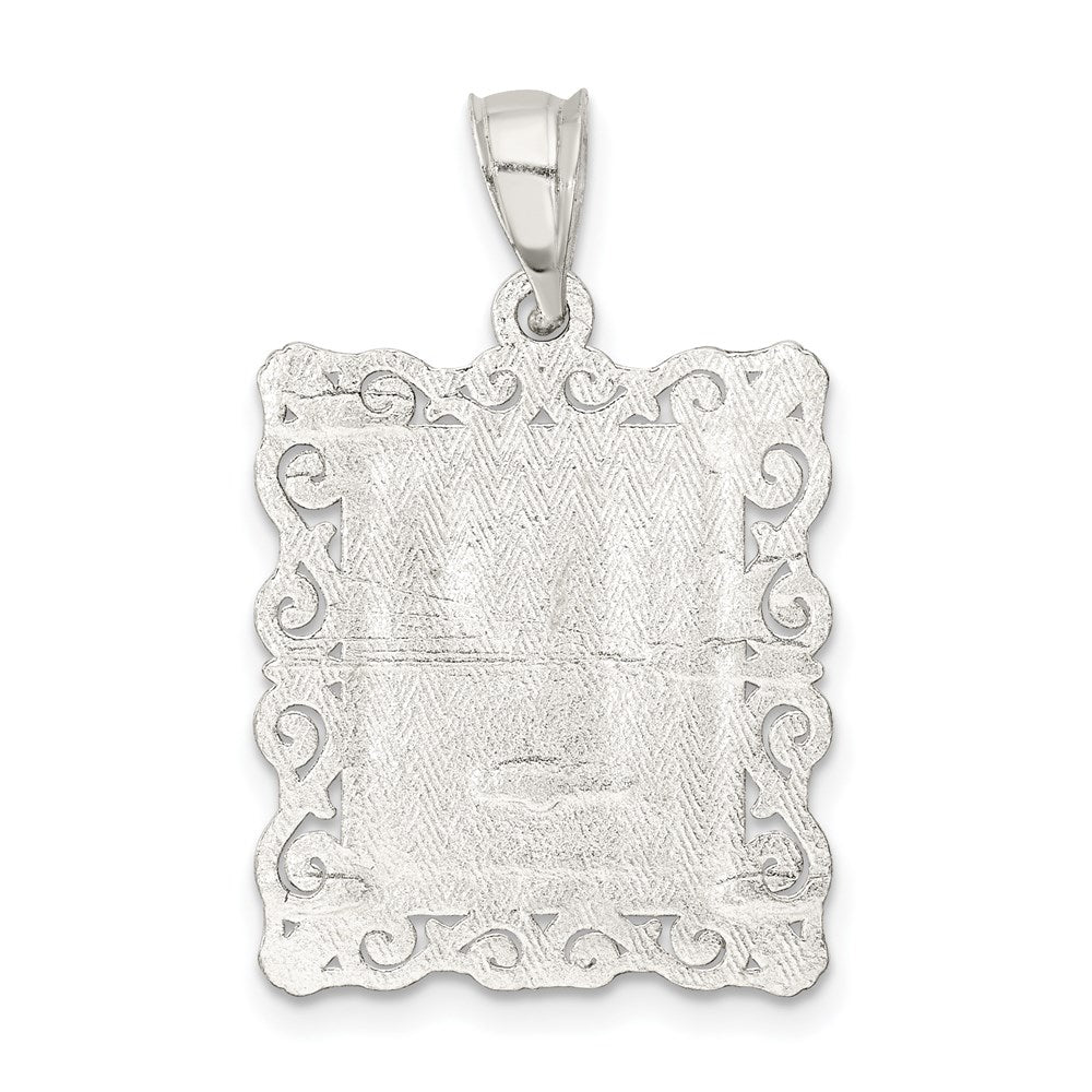 Sterlingsilber Quadratisch Diamantiert Buchstabe P Initiale Anhänger