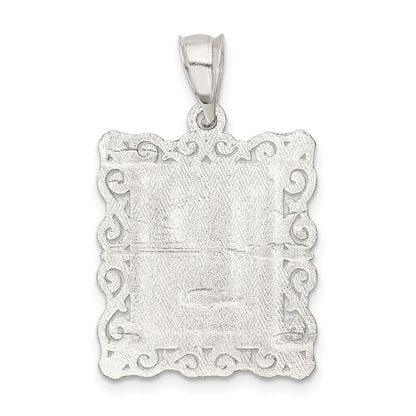 Sterlingsilber Quadratisch Diamantiert Buchstabe P Initiale Anhänger