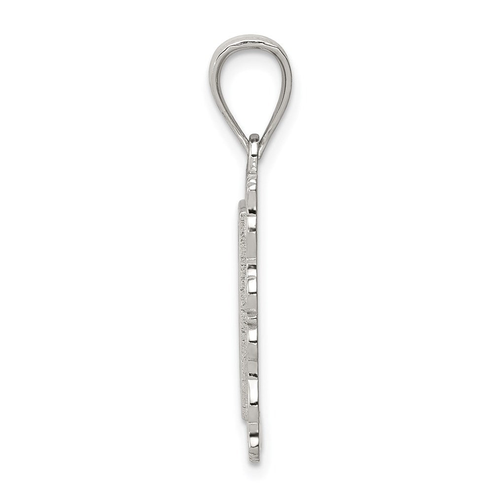 Sterlingsilber Quadratisch Diamantiert Buchstabe R Initiale Anhänger