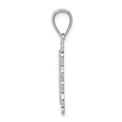 Sterlingsilber Quadratisch Diamantiert Buchstabe R Initiale Anhänger