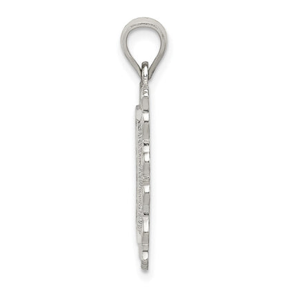 Sterlingsilber Quadratisch Diamantiert Buchstabe S Initiale Anhänger