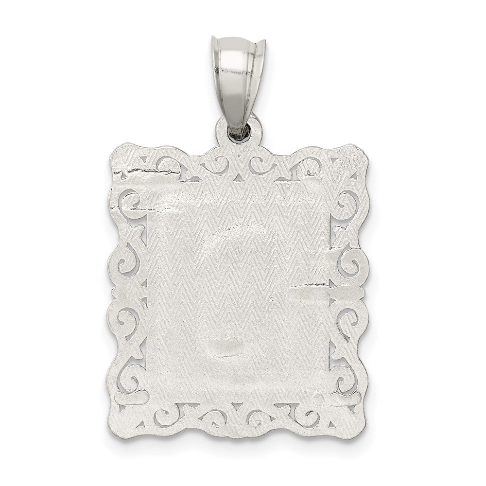 Sterlingsilber Quadratisch Diamantiert Buchstabe S Initiale Anhänger