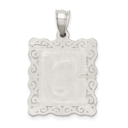 Sterlingsilber Quadratisch Diamantiert Buchstabe S Initiale Anhänger
